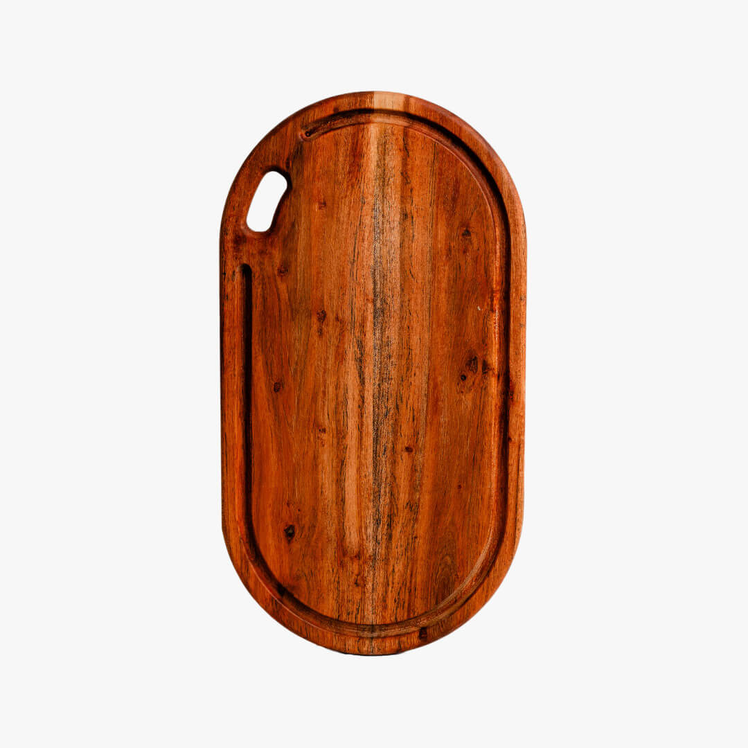 Acacia Oblong Face-Grain Cutting Board – 17” x 9”