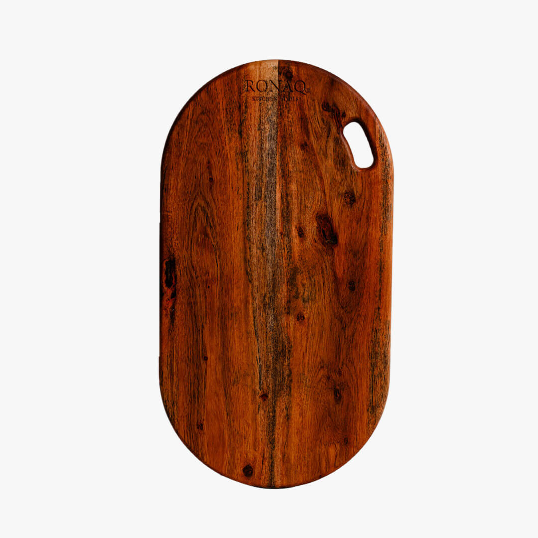Acacia Oblong Face-Grain Cutting Board – 17” x 9”