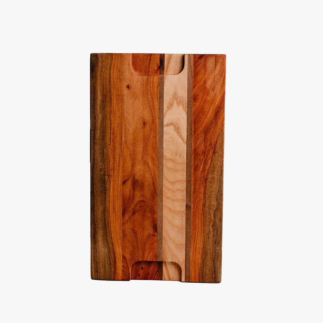 Oak Walnut Neem Stripes Edge-Grain Cutting Board – 17” x 10”