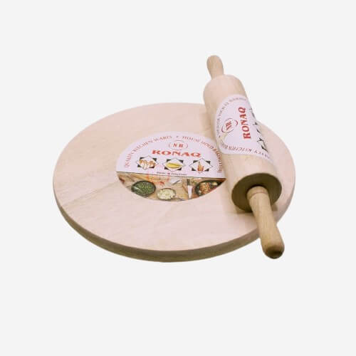 Patla Belan Wood Rolling Pin and board set
