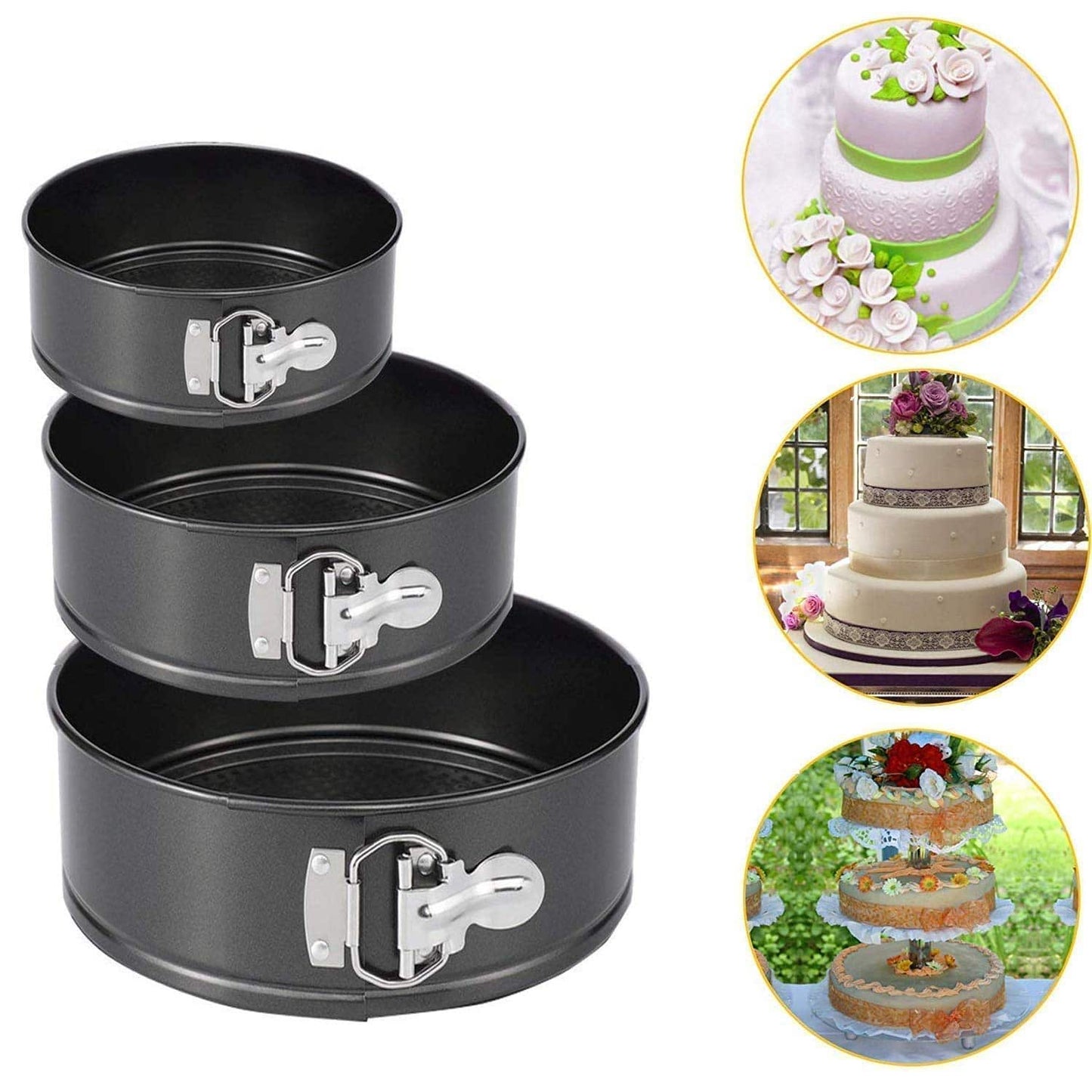 3-Piece Non-Stick Springform Cake Pan Set