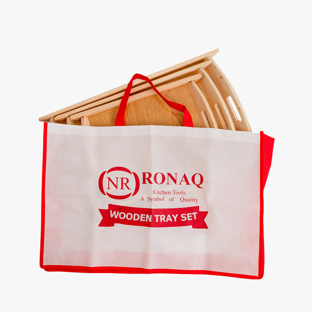 TRAY WOOD CLASSIC Premium Quality Wooden Serving Tray (Set of 3 Pcs)