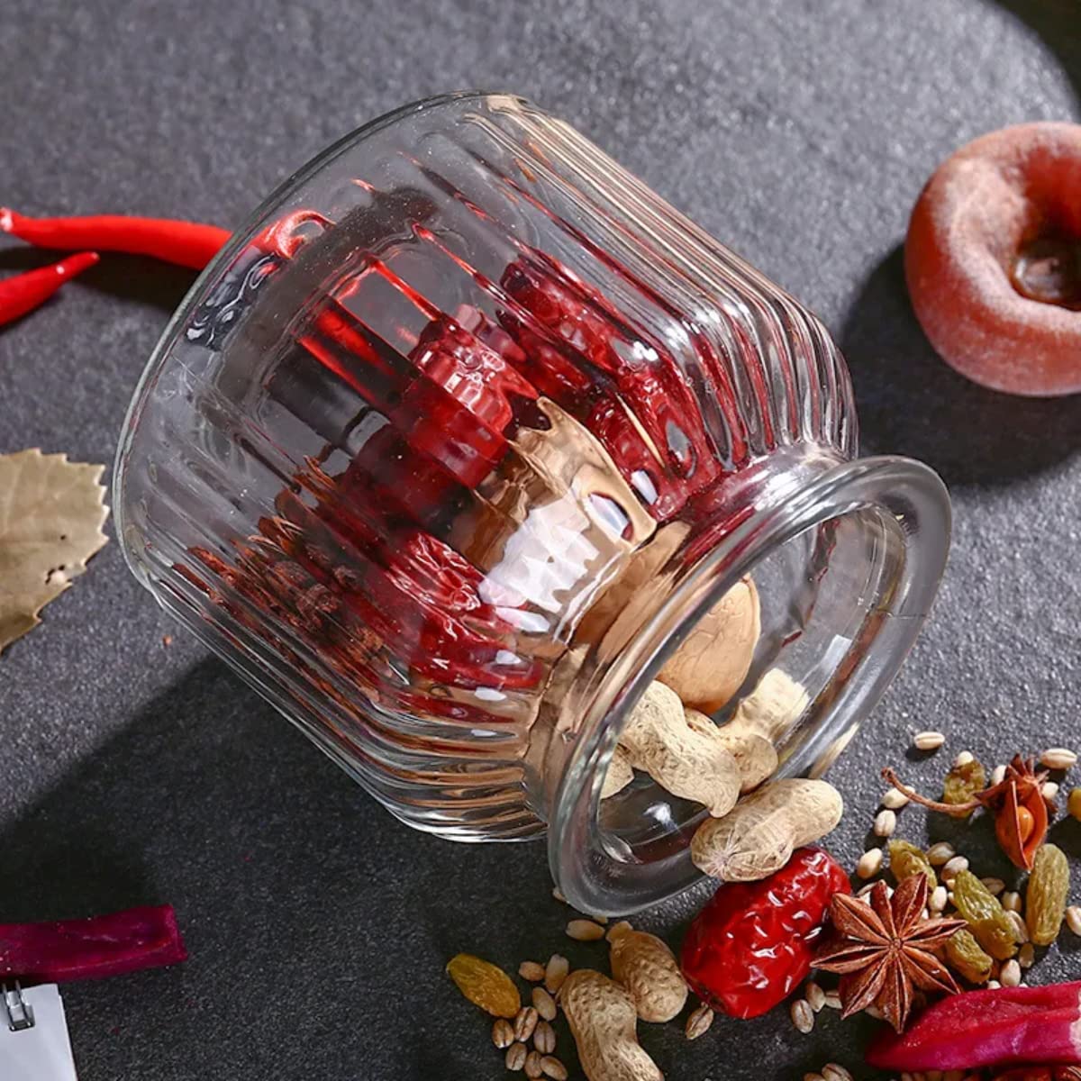 Glass Storage Jar 6 Inch with Seal Lock Lid