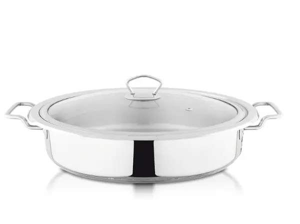 Flat Karahi Alpha double bottom Best Wedding Gift Stainless Steel Cooking Lagan Fish pot