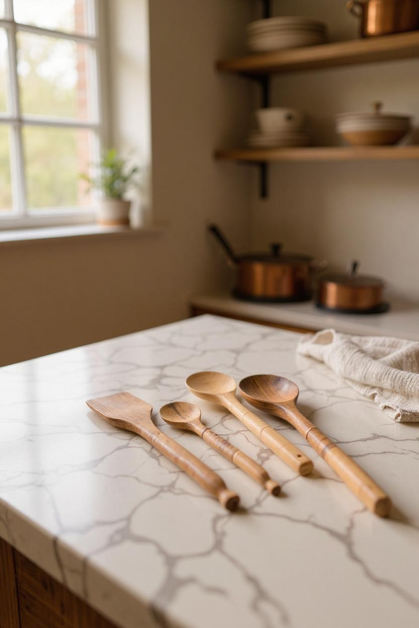 Wooden Cooking Spoon & Spatula Set 6 Pieces (Hand Made)