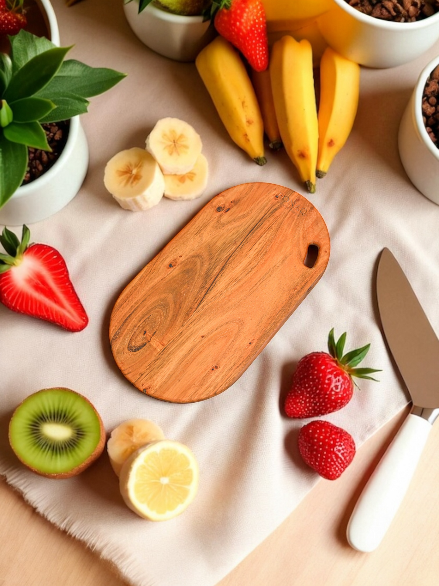 Acacia Oblong Face-Grain Cutting Board – 17” x 9”