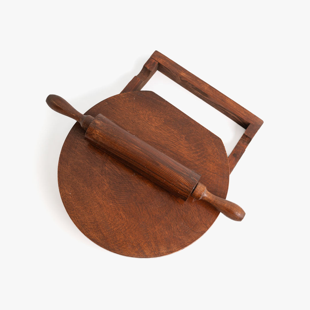 Pure Wood Belan Chakla Polished | Durable Mango Wood | Rolling Pin