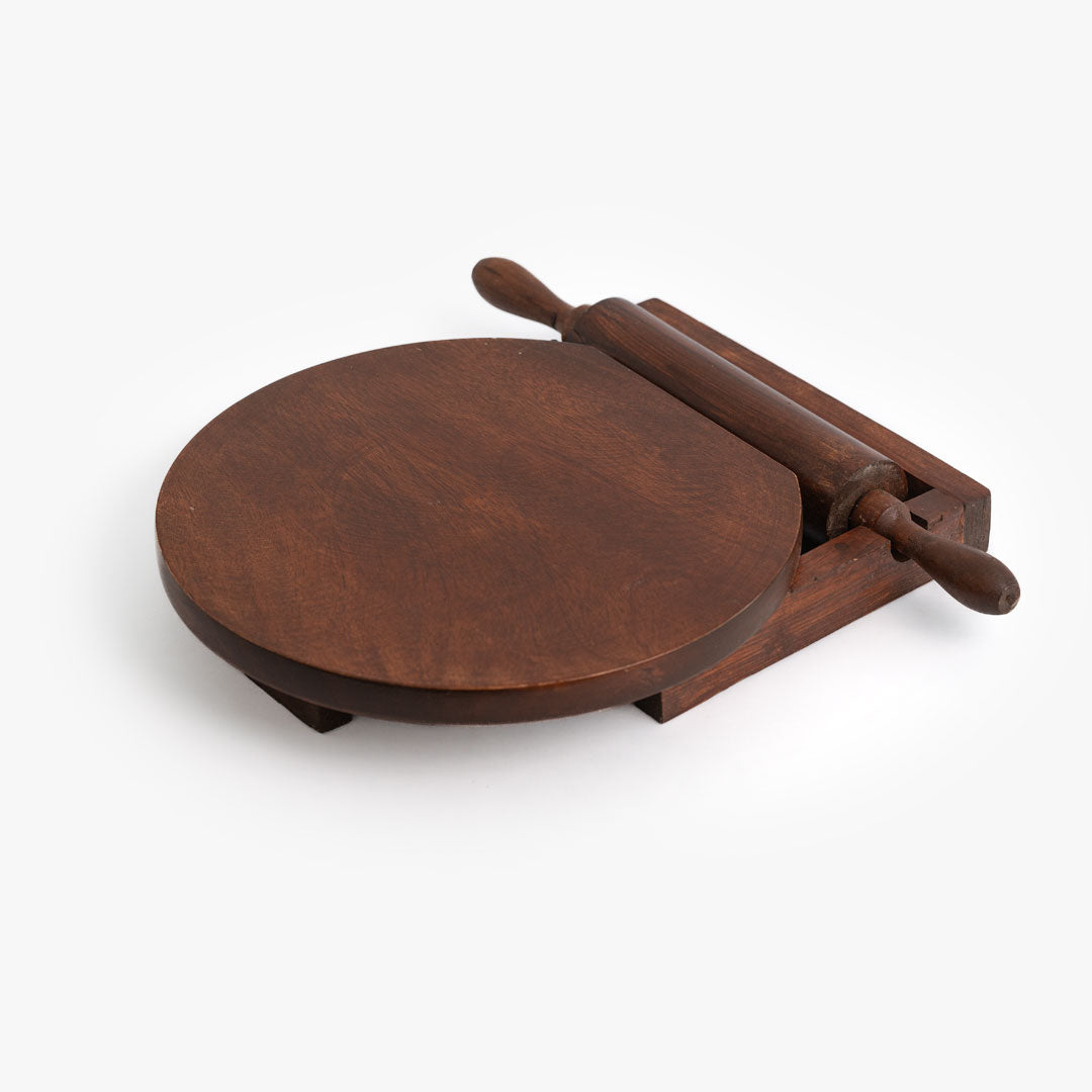 Pure Wood Belan Chakla Polished | Durable Mango Wood | Rolling Pin