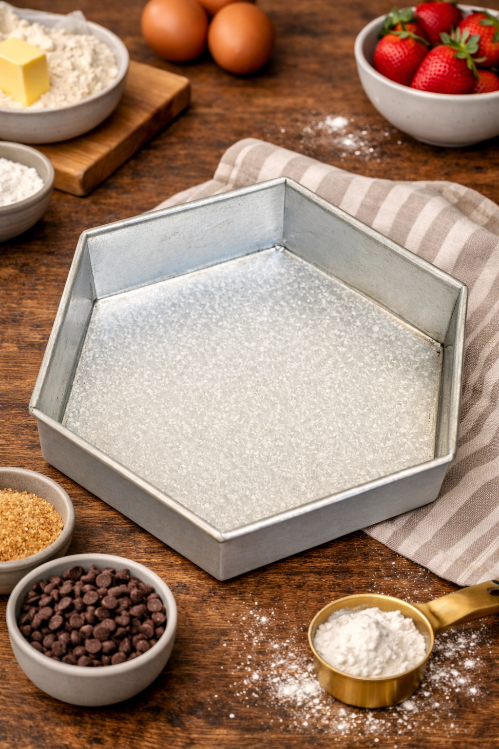 CAKE MOLD HEXAGON SHAPE ALUZINC MATERIAL