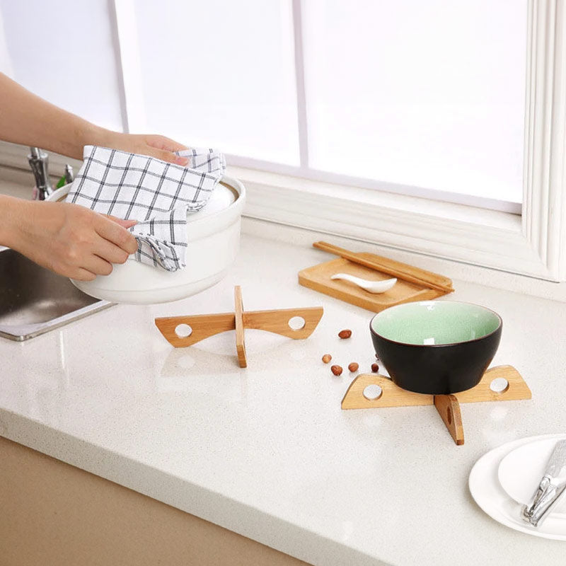 Bamboo Heat Resistant Pan Mats Removable Pot Mat Holder
