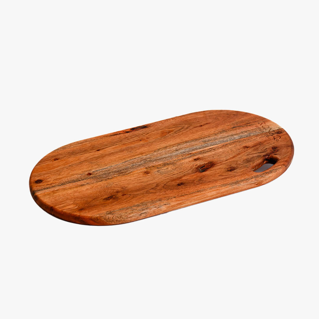 Acacia Oblong Face-Grain Cutting Board – 17” x 9”