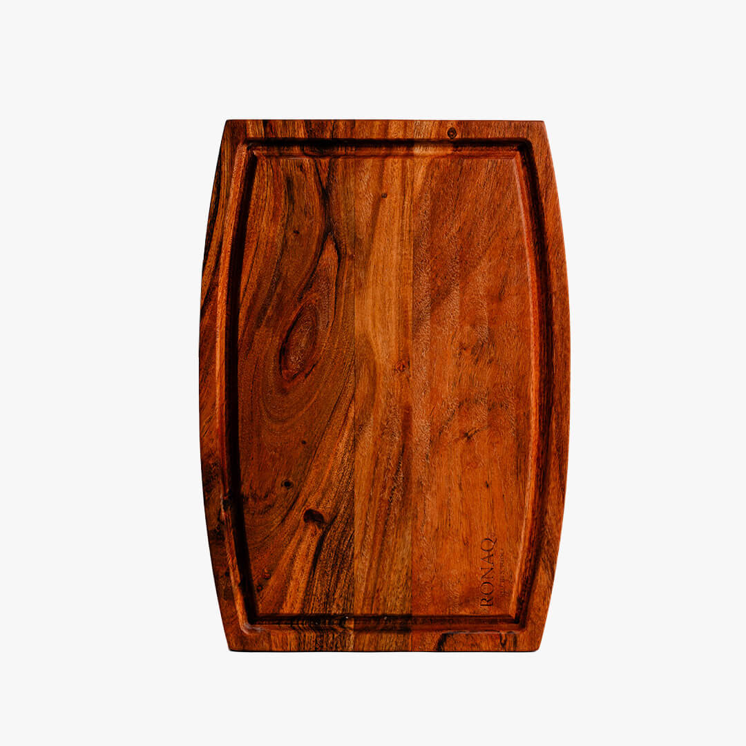 Acacia Parabola Face-Grain Cutting Board – 14” x 10”