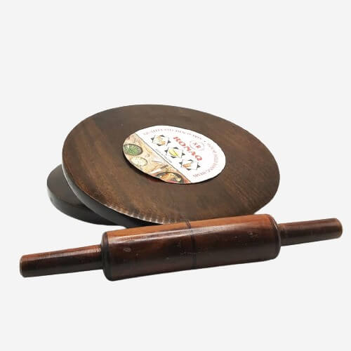 Patla Belan Wood Rolling Pin and board set