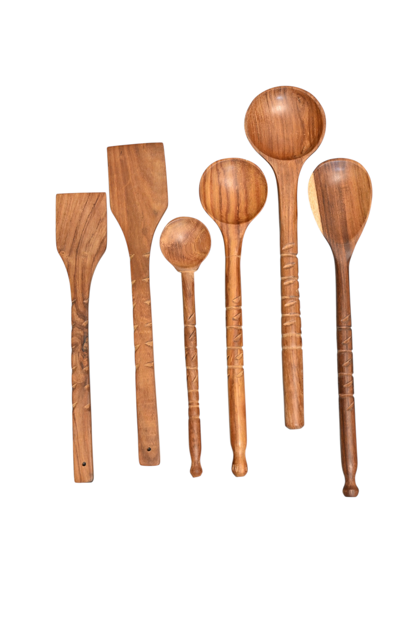 Wooden Cooking Spoon & Spatula Set 6 Pieces (Hand Made)