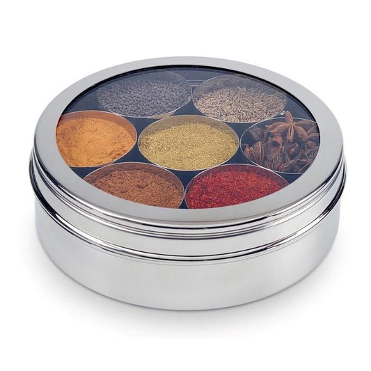 Stainless steel spice box with see thru lid acrylic
