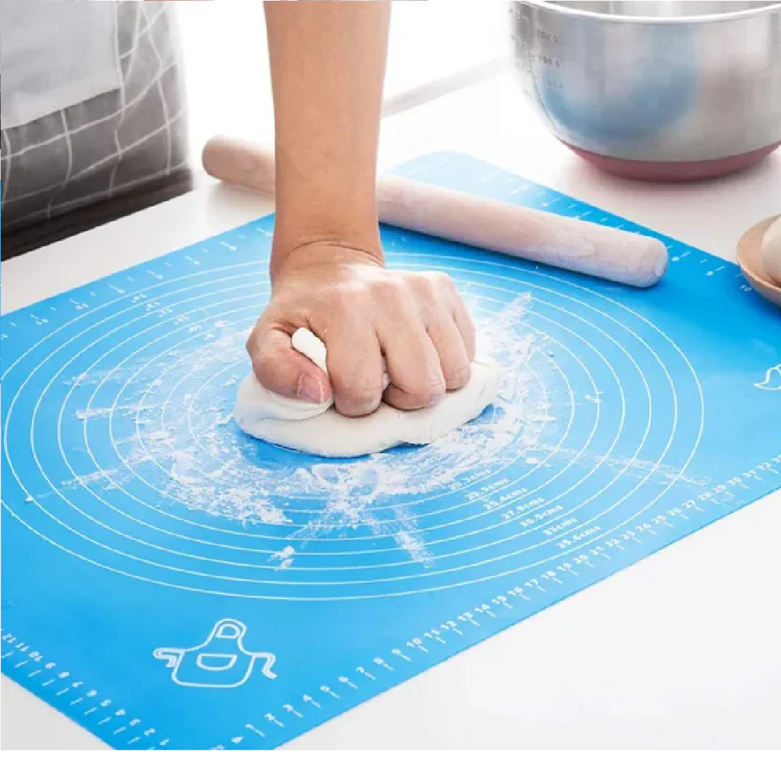 Perfect Roti Making Bundle – Silicone Rolling Dough Mat & Gujarati Slim Wooden Belan