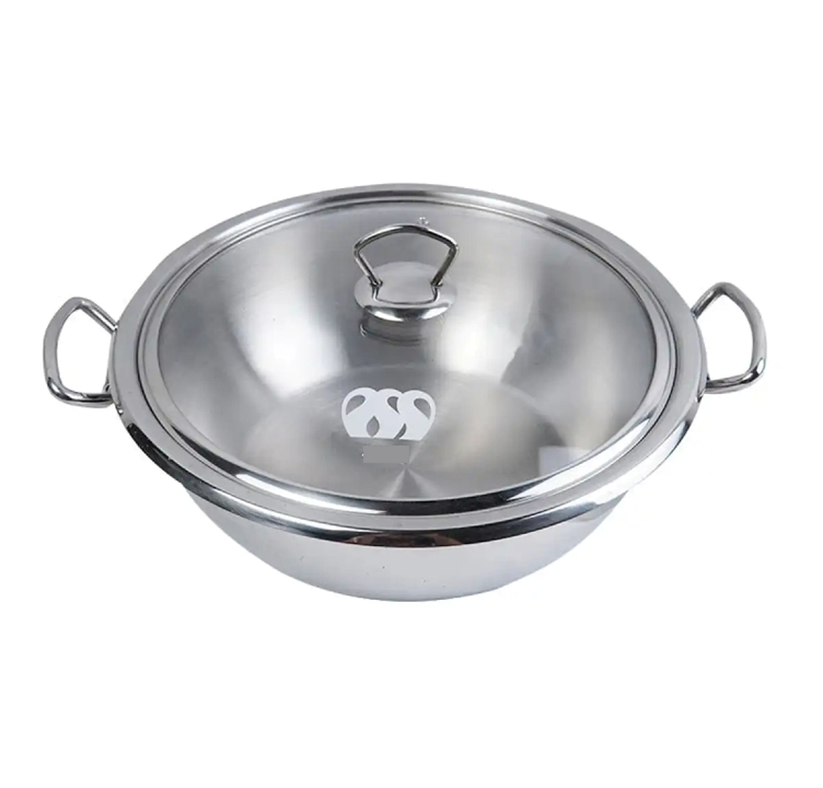 Alpha Double Bottom Stainless Steel Karahi Cooking Wok