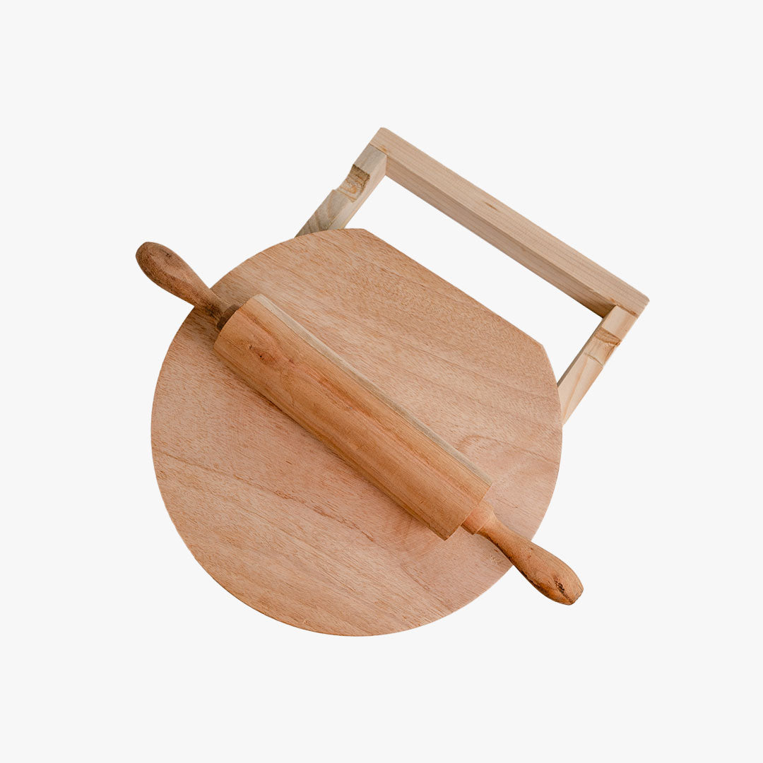 Pure Wood Belan Chakla | Durable Mango Wood | Rolling Pin