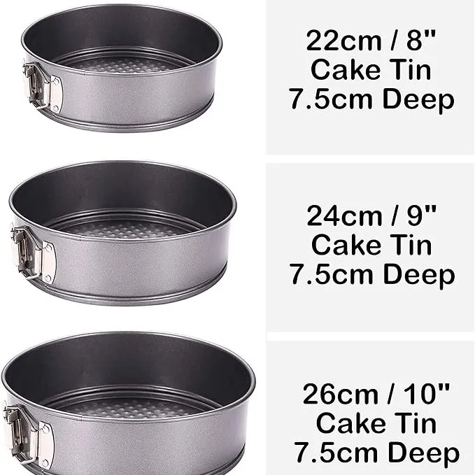 3-Piece Non-Stick Springform Cake Pan Set