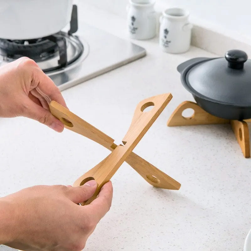 Bamboo Heat Resistant Pan Mats Removable Pot Mat Holder