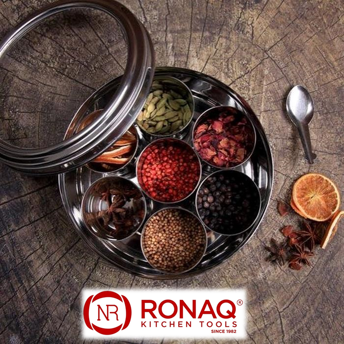 Stainless steel spice box with see thru lid acrylic