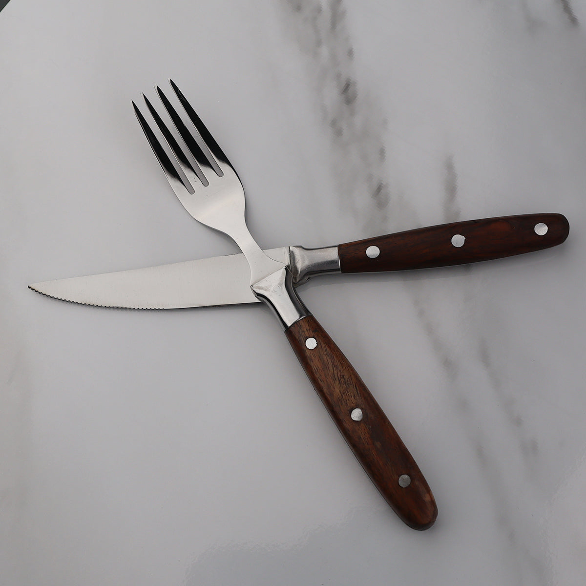 Premium Steak Knife With Serrated Blade & Fork Set