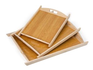 TRAY WOOD CLASSIC Premium Quality Wooden Serving Tray (Set of 3 Pcs)