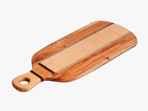 Oak Walnut Neem Kettlebell Edge-Grain Cutting Board – 20” x 9”