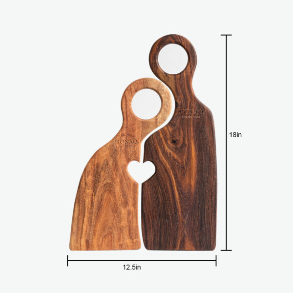 Rosewood and Neem Couple Cutting Board | Wooden Chopping Board - Image 9