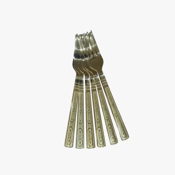 Gold Plated Stainless Steel Fork 6 Piece Set
