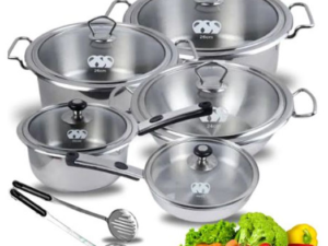 Alpha Stainless Steel 12-Piece Double Bottom Cookware Gift Set