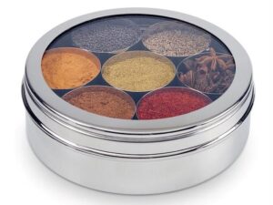Stainless steel spice box with see thru lid acrylic