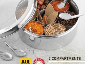 Stainless steel spice box with see thru lid acrylic